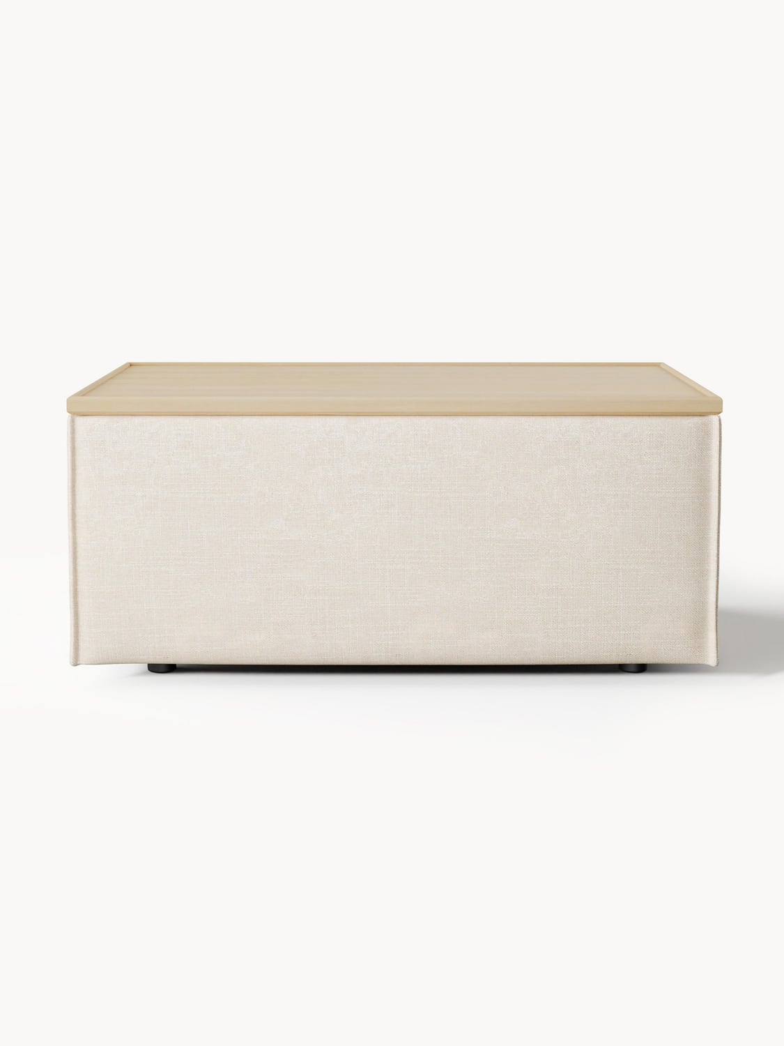 Lennon Sofa Ottoman in Linen Blend with Storage — Light Grey