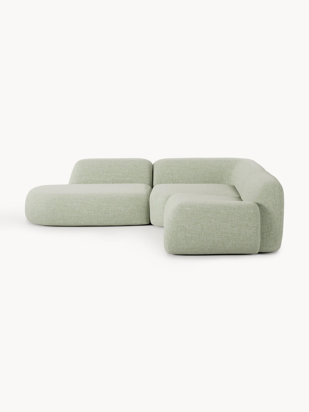 Wolke Modular Bouclé Corner Sofa (4-seater) with Chaise Longue — Oatmeal