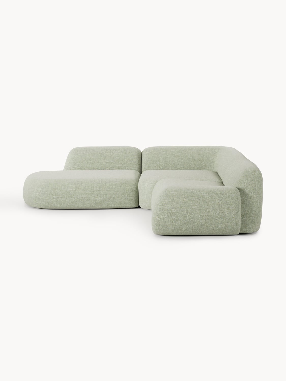 Wolke Modular Bouclé Corner Sofa (4-seater) with Chaise Longue — Oatmeal