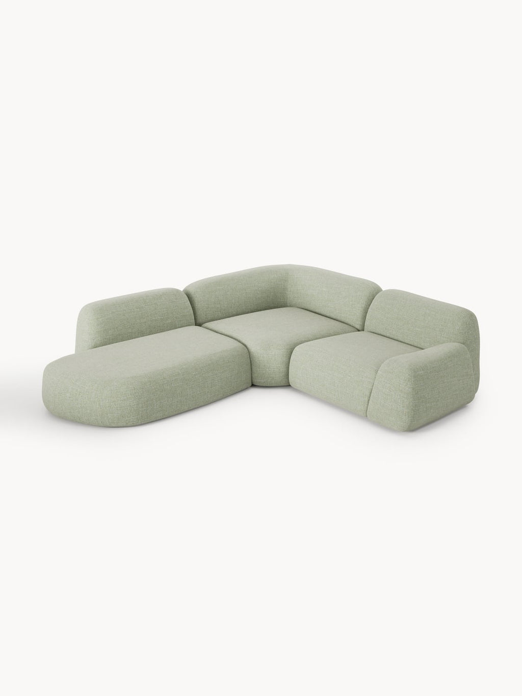 Wolke Modular Bouclé Corner Sofa (4-seater) with Chaise Longue — Oatmeal