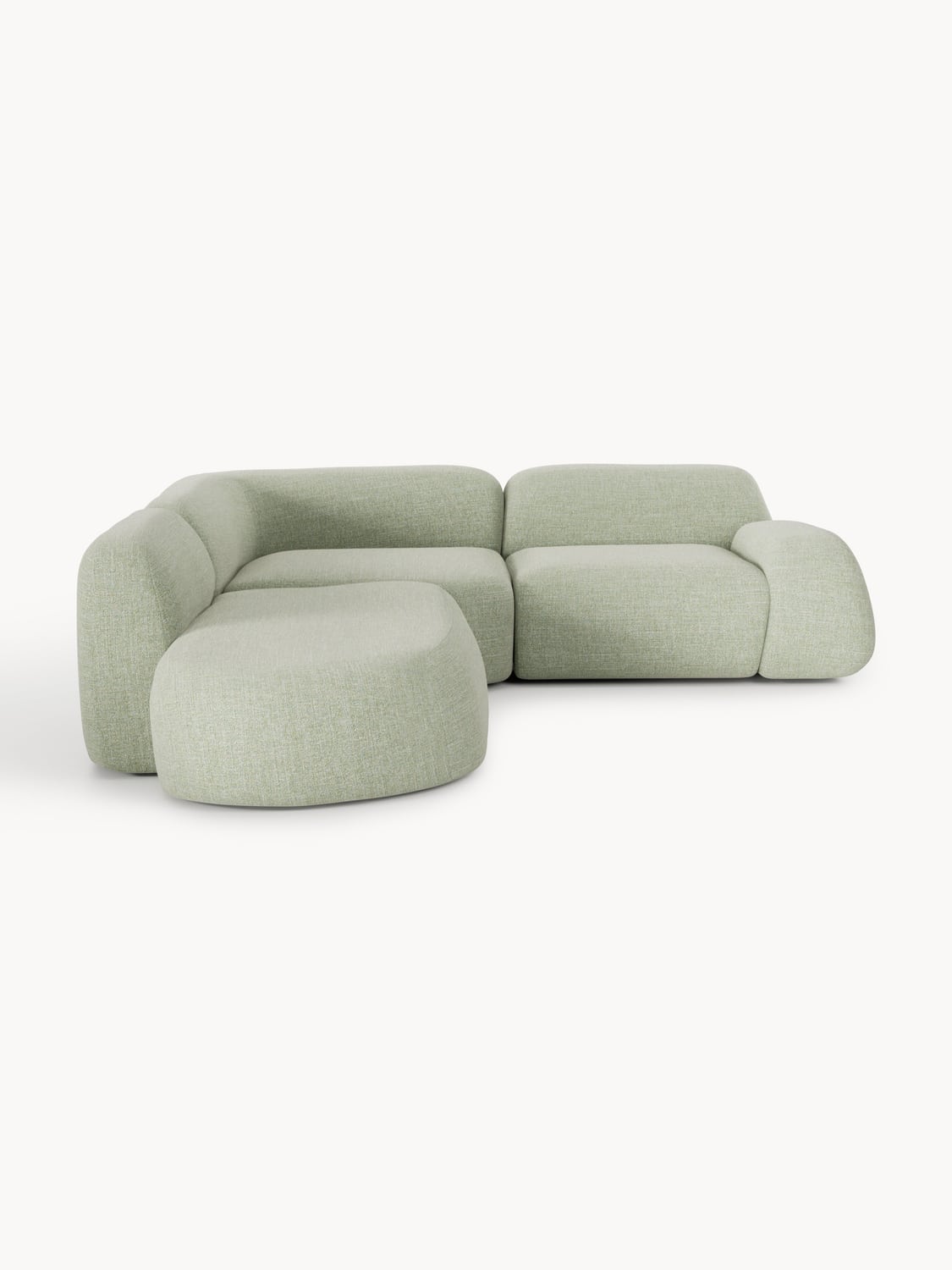 Wolke Modular Bouclé Corner Sofa (4-seater) with Chaise Longue — Oatmeal