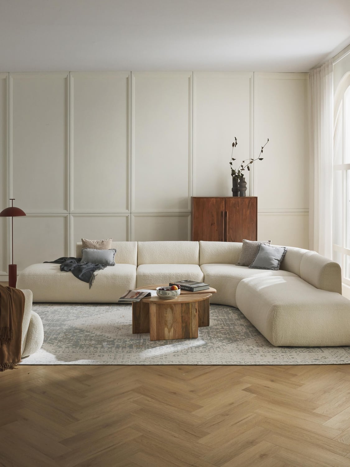 Sofia Modular Teddy-Corner Sofa (4-seater) — Ivory
