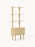 Calary Narrow Shelving Unit with Fluted Front — Sand