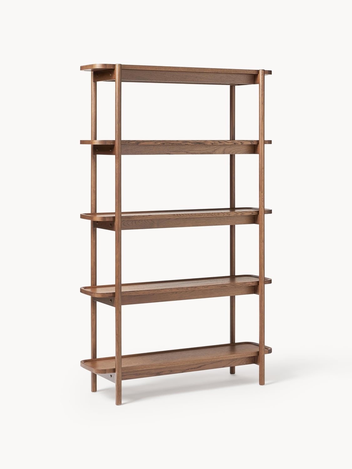 Libby Tall Wooden Shelving Unit — Warm Grey