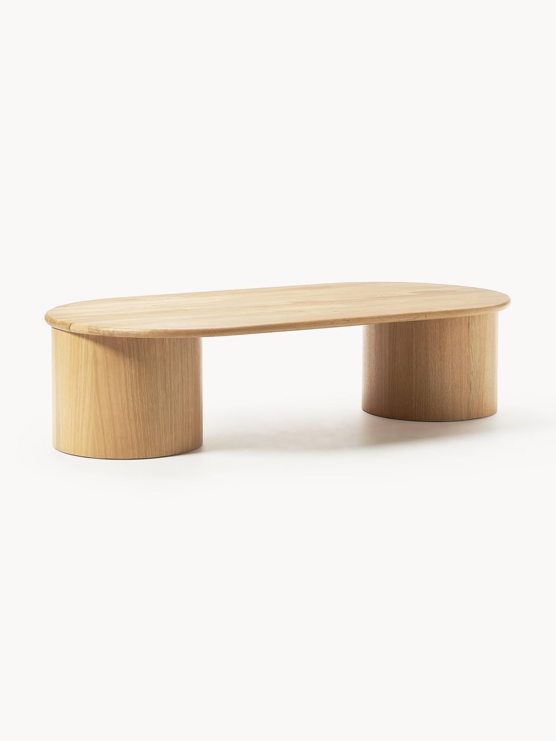 Didi Oval Coffee Table in Oak — Oatmeal