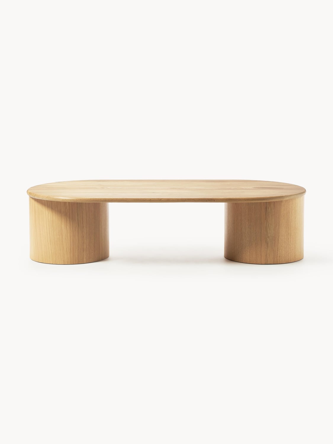 Didi Oval Coffee Table in Oak — Oatmeal
