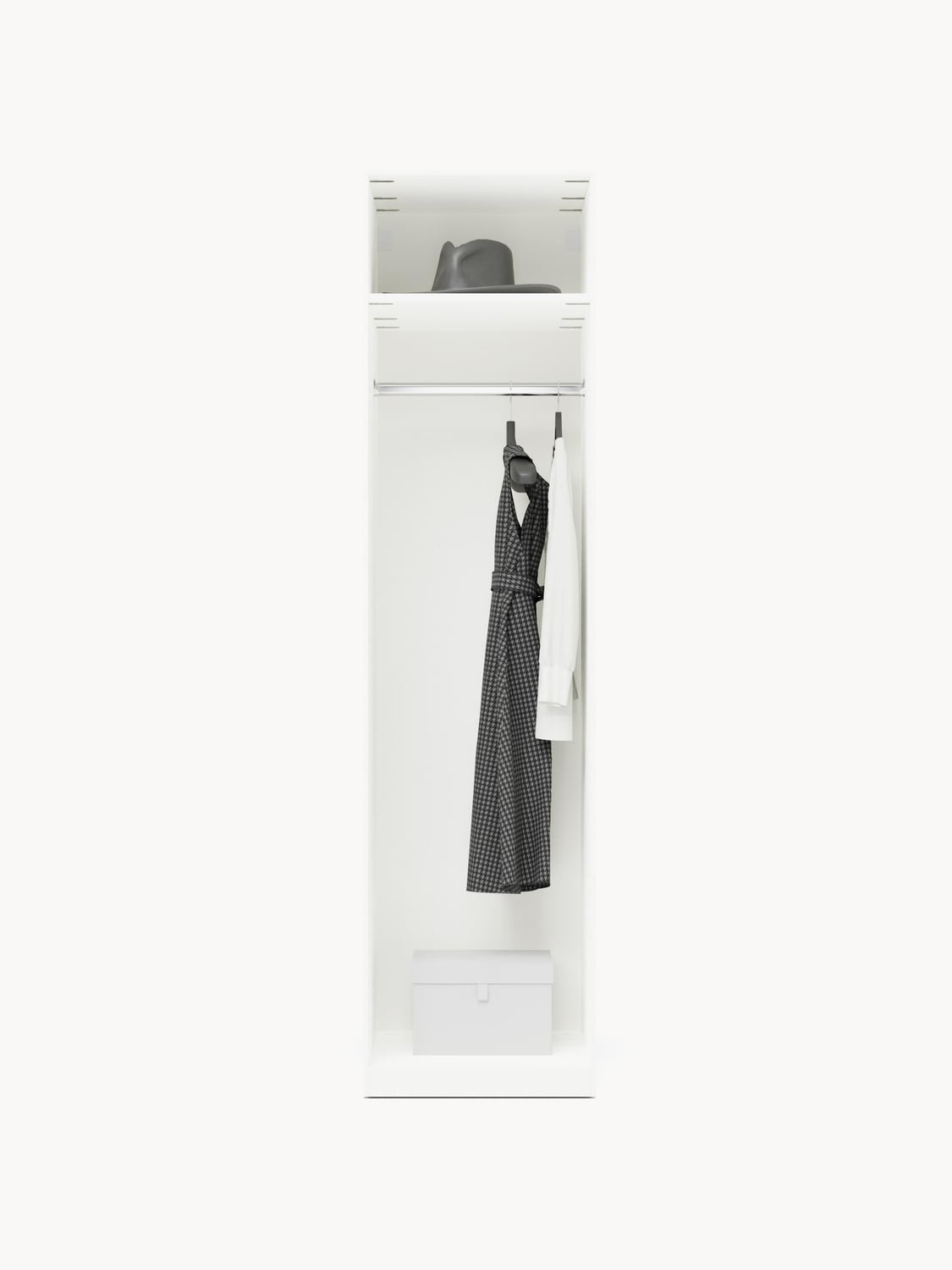 Charlotte Modular Hinged-Door Wardrobe, 50 cm Width, in various sizes — Ivory