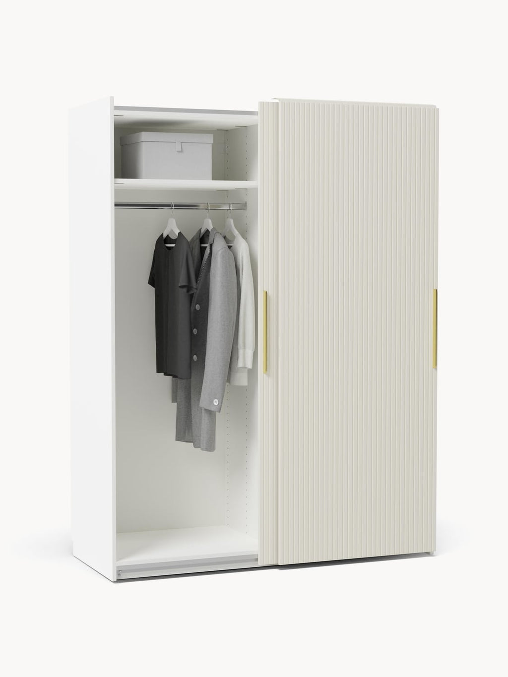 Simone Modular Sliding-Door Wardrobe, 150 cm Width, in various sizes — Off-White