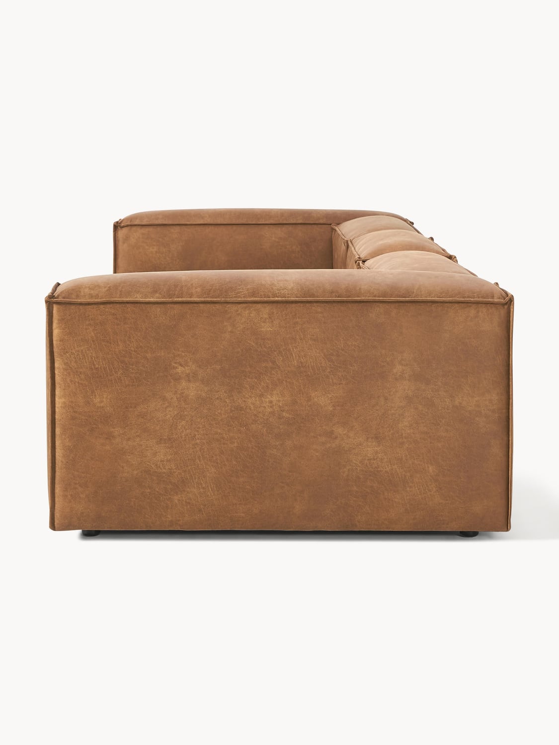 Lennon Modular Sofa (4-seater) in Leather — Terracotta