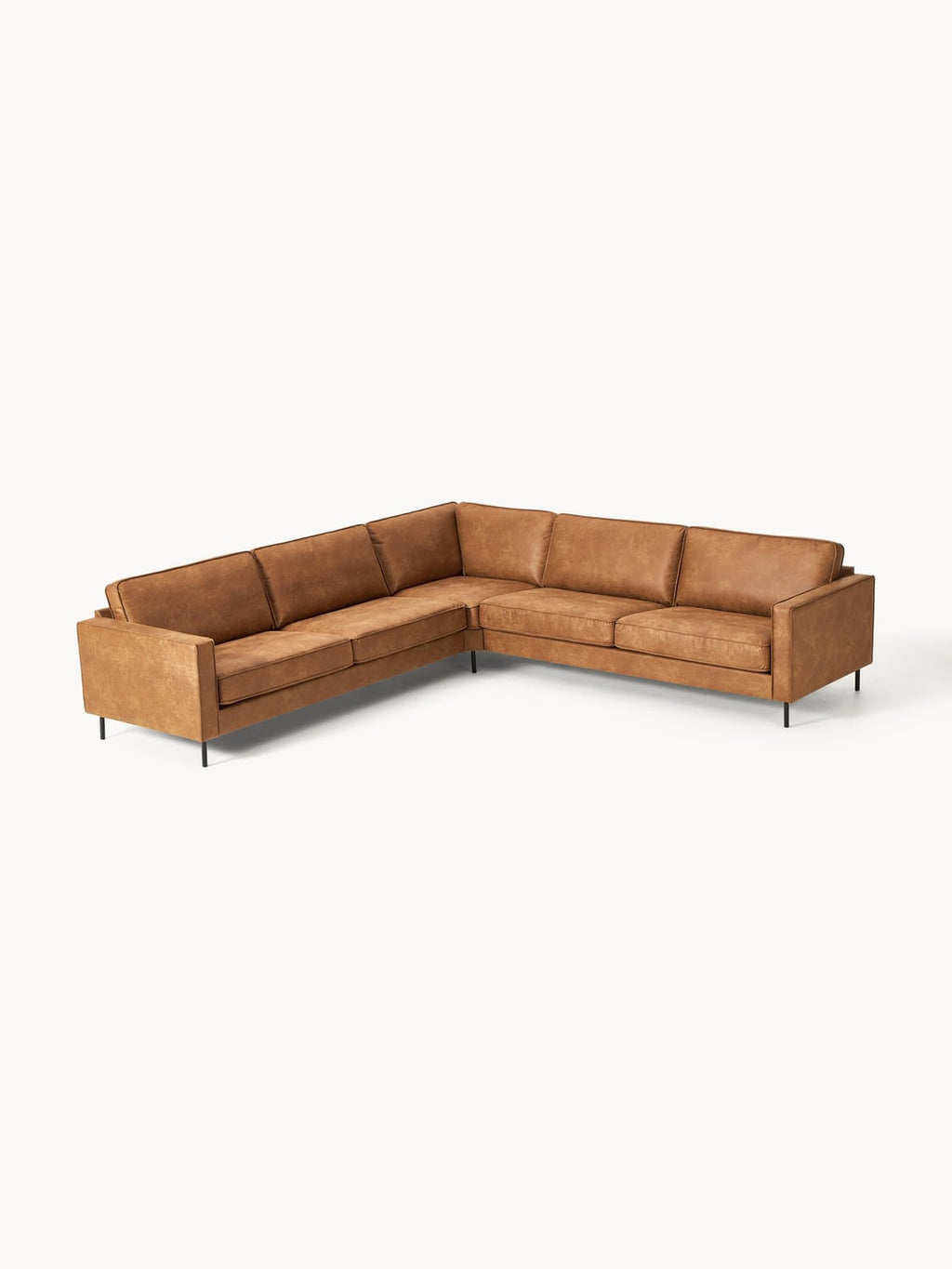 Hunter XL-Leather-Corner Sofa — Terracotta