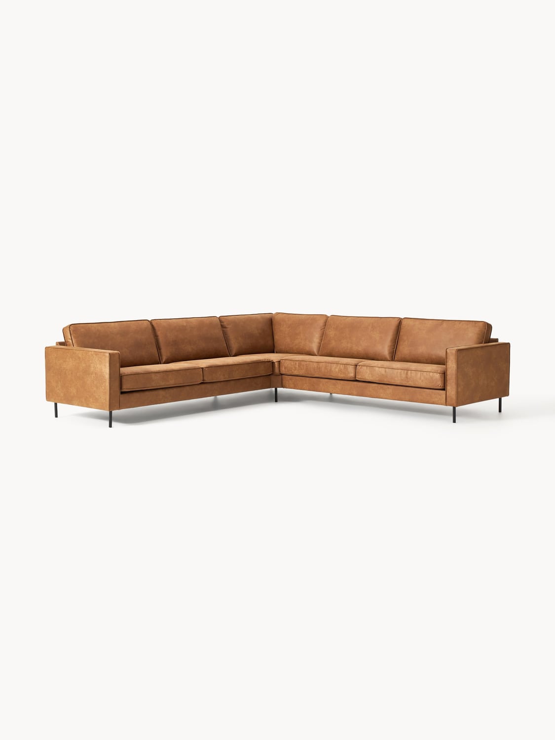 Hunter XL-Leather-Corner Sofa — Terracotta
