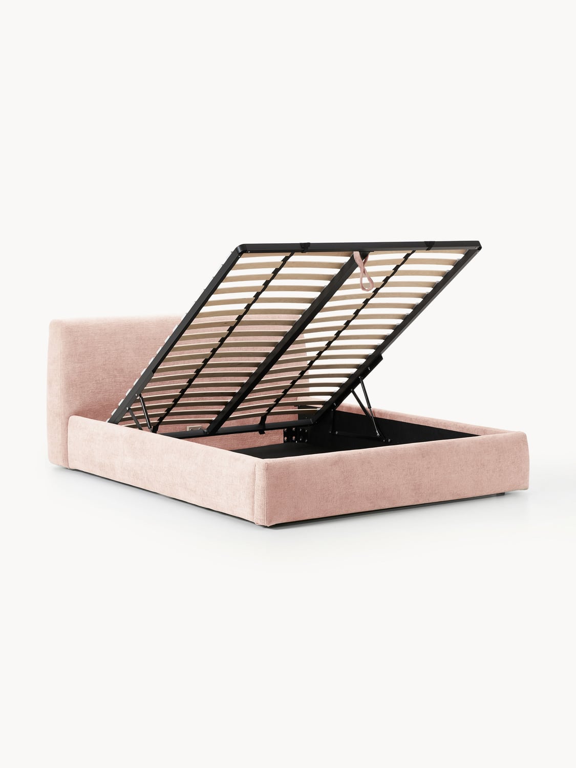 Cloud Upholstered Bed with Storage — Blush