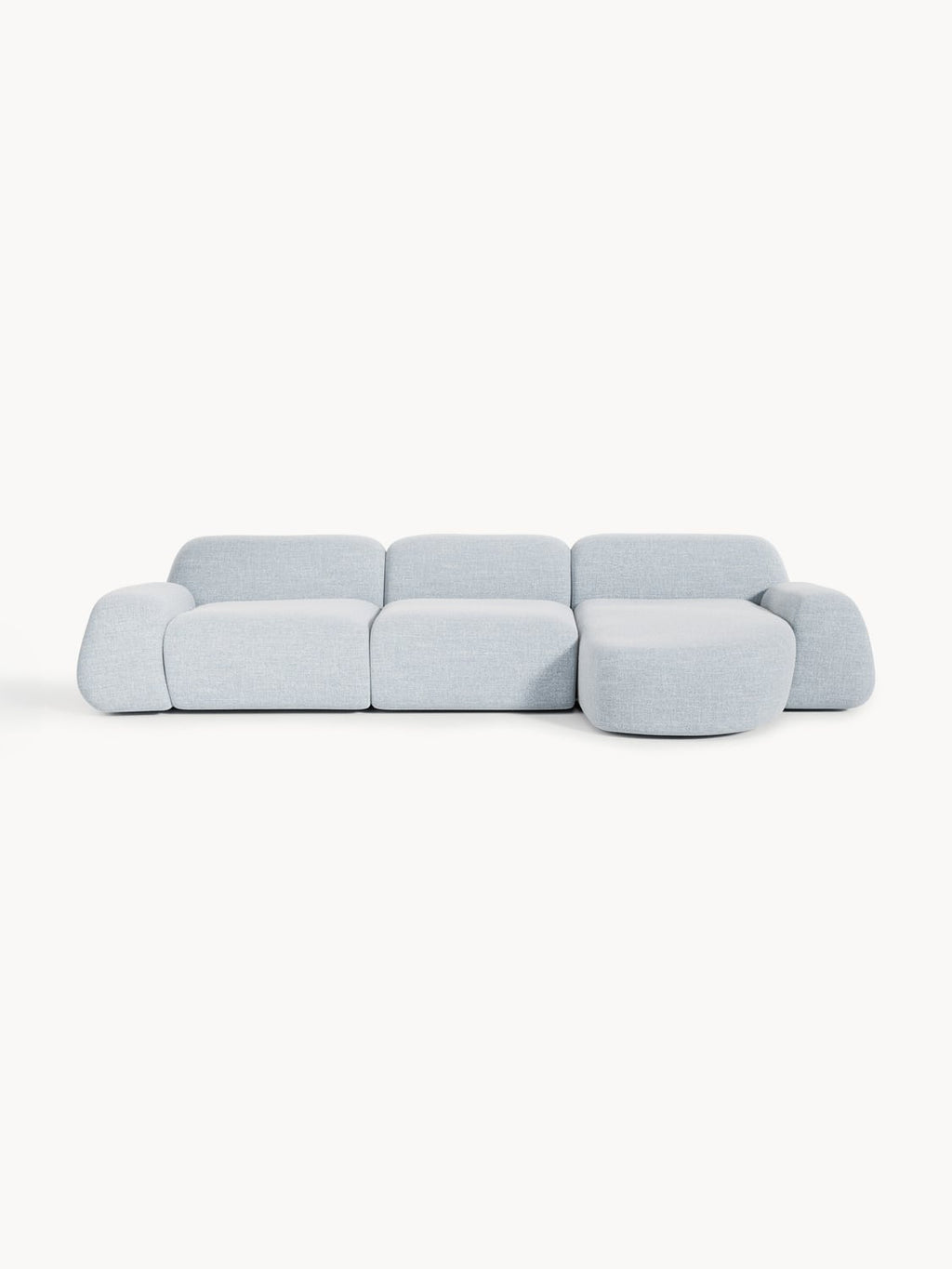 Wolke Modular Bouclé Corner Sofa (4-seater) — Pearl Grey