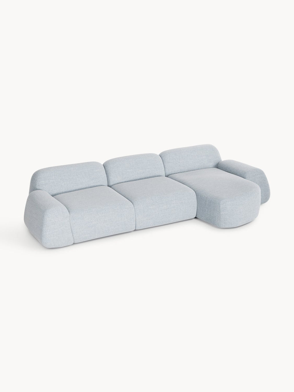 Wolke Modular Bouclé Corner Sofa (4-seater) — Pearl Grey