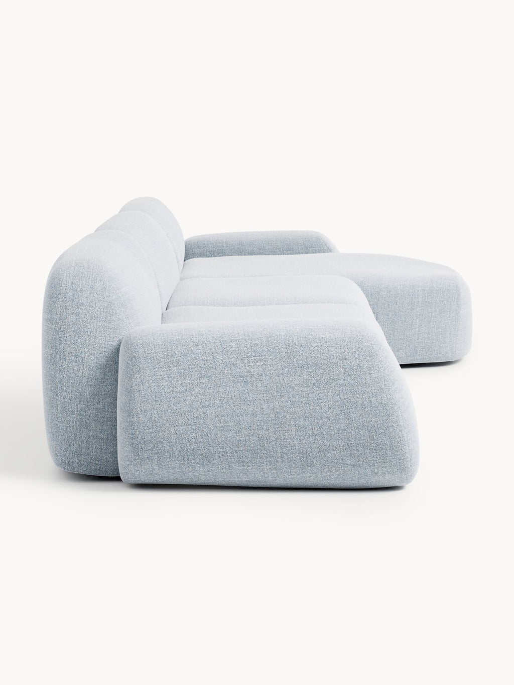 Wolke Modular Bouclé Corner Sofa (4-seater) — Pearl Grey