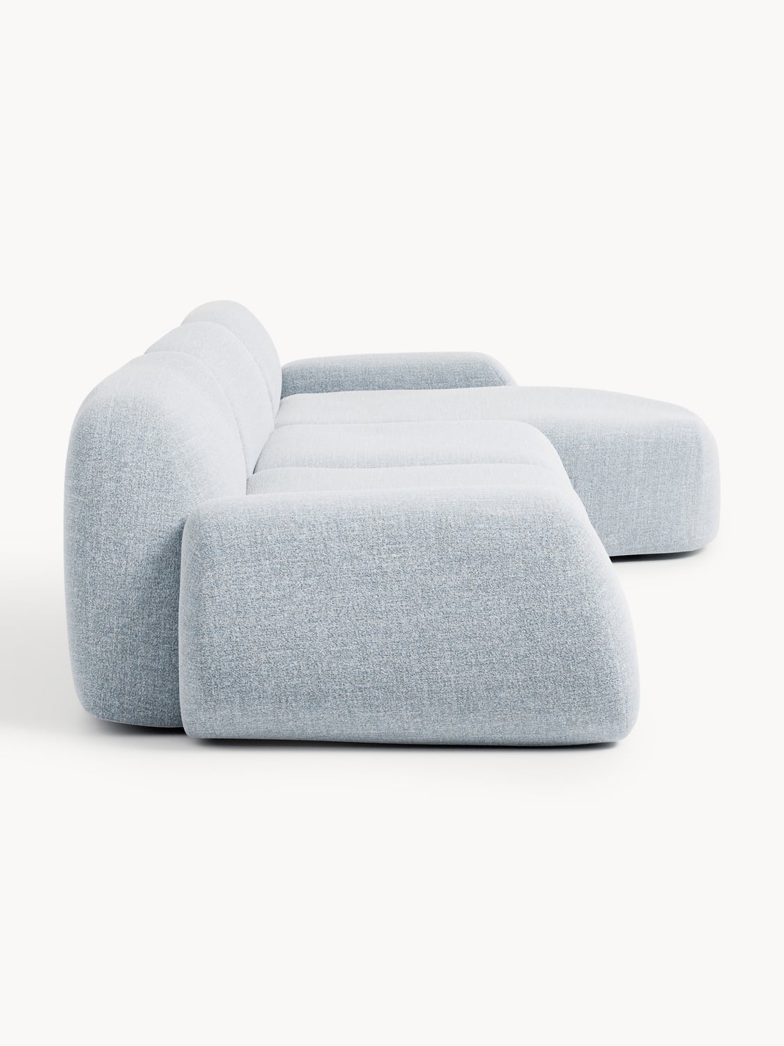 Wolke Modular Bouclé Corner Sofa (4-seater) — Pearl Grey