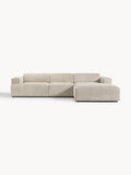 Melva Corduroy Corner Sofa (4-seater) — Oatmeal