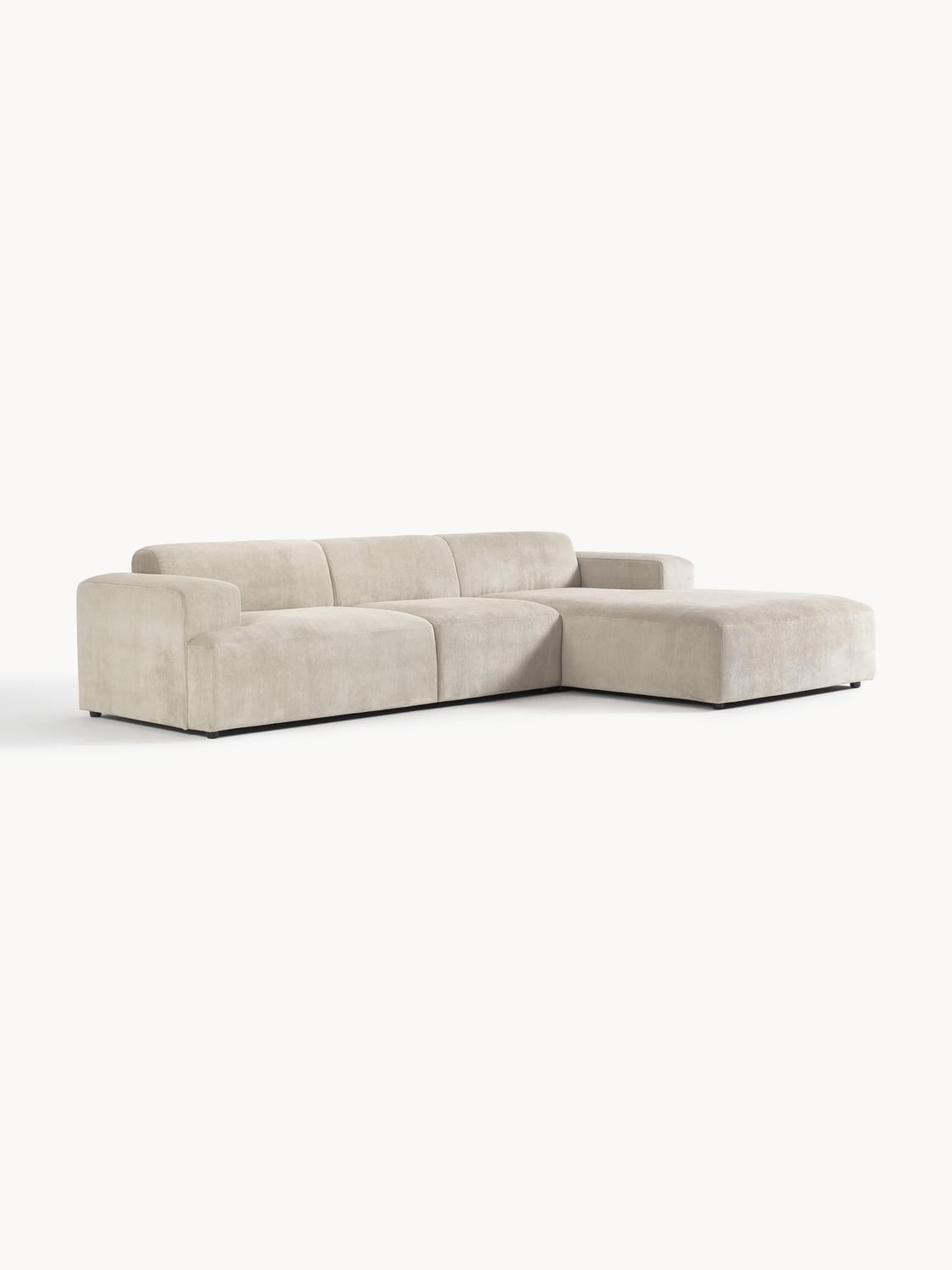 Melva Corduroy Corner Sofa (4-seater) — Oatmeal