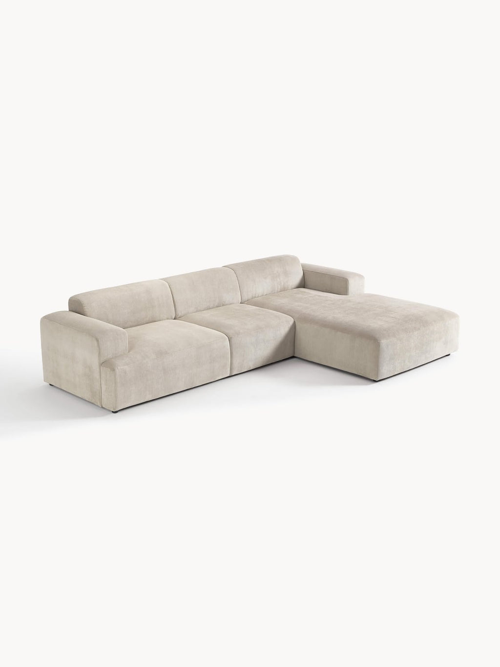 Melva Corduroy Corner Sofa (4-seater) — Oatmeal