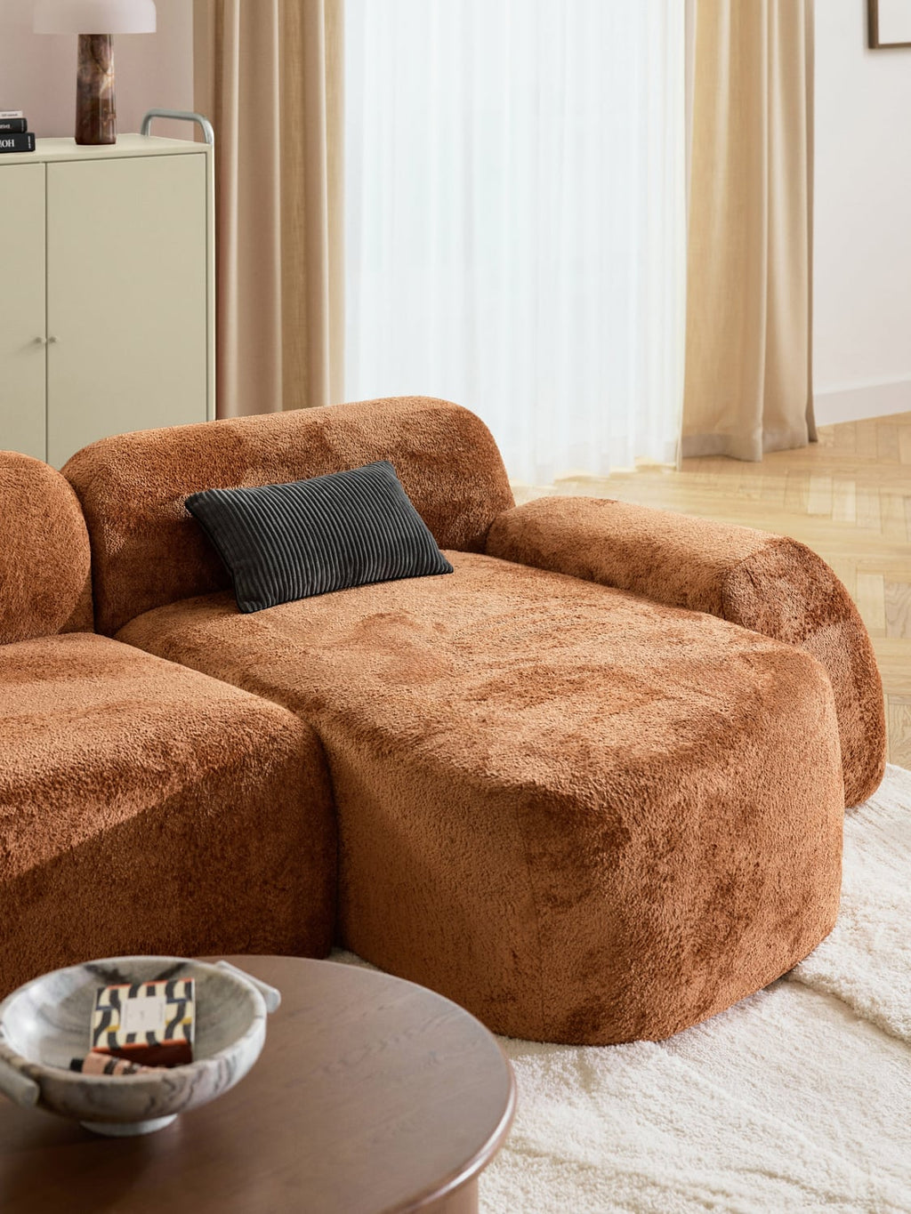 Wolke Teddy Bouclé-Chaise — Terracotta