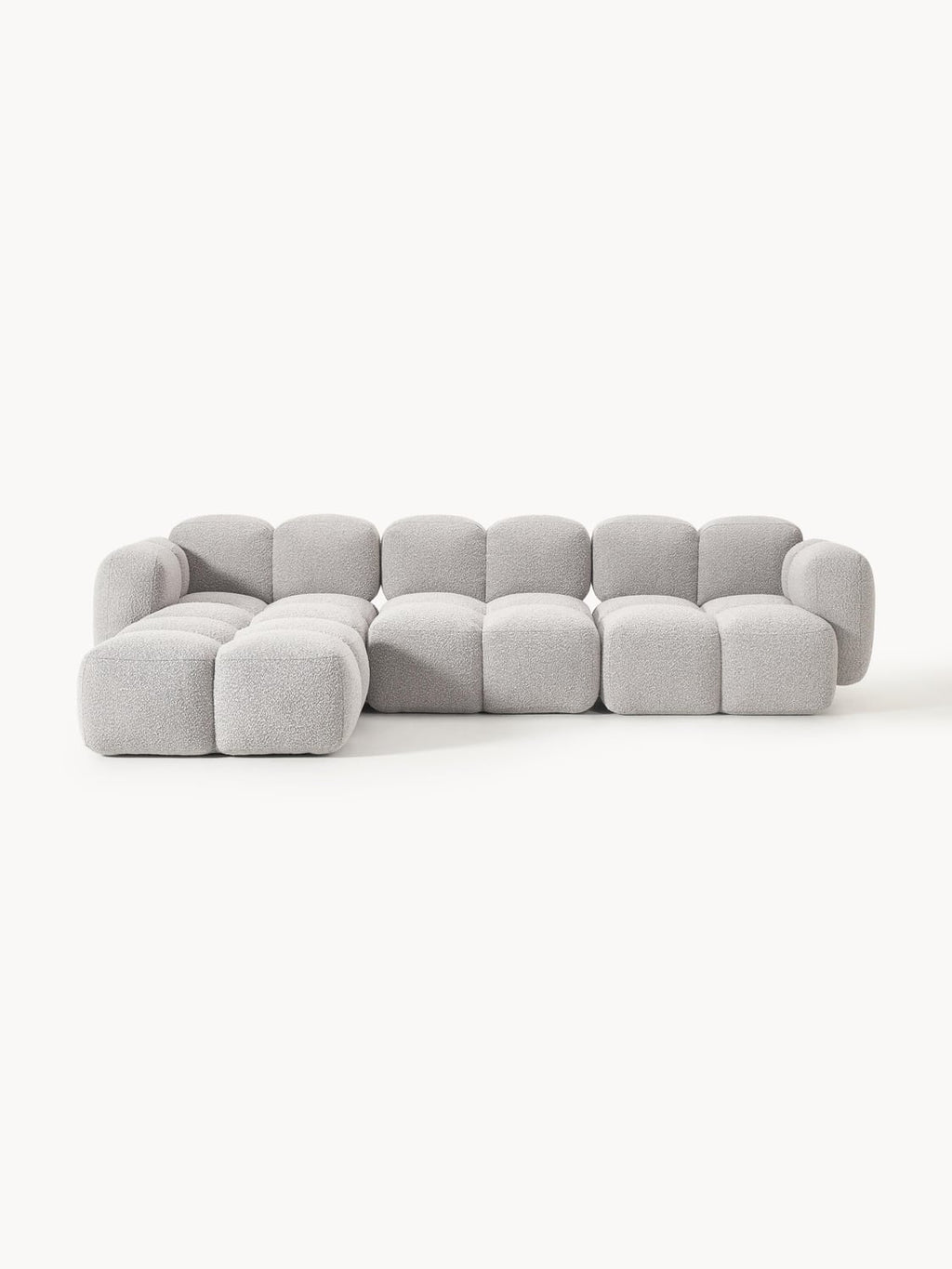 Tayla Modular Sofa (4-seater) in Bouclé with Ottoman (left/right) — Oatmeal