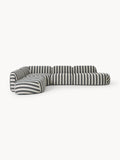 Wolke Modular Striped XL Corner Sofa with Chaise Longue — Grey