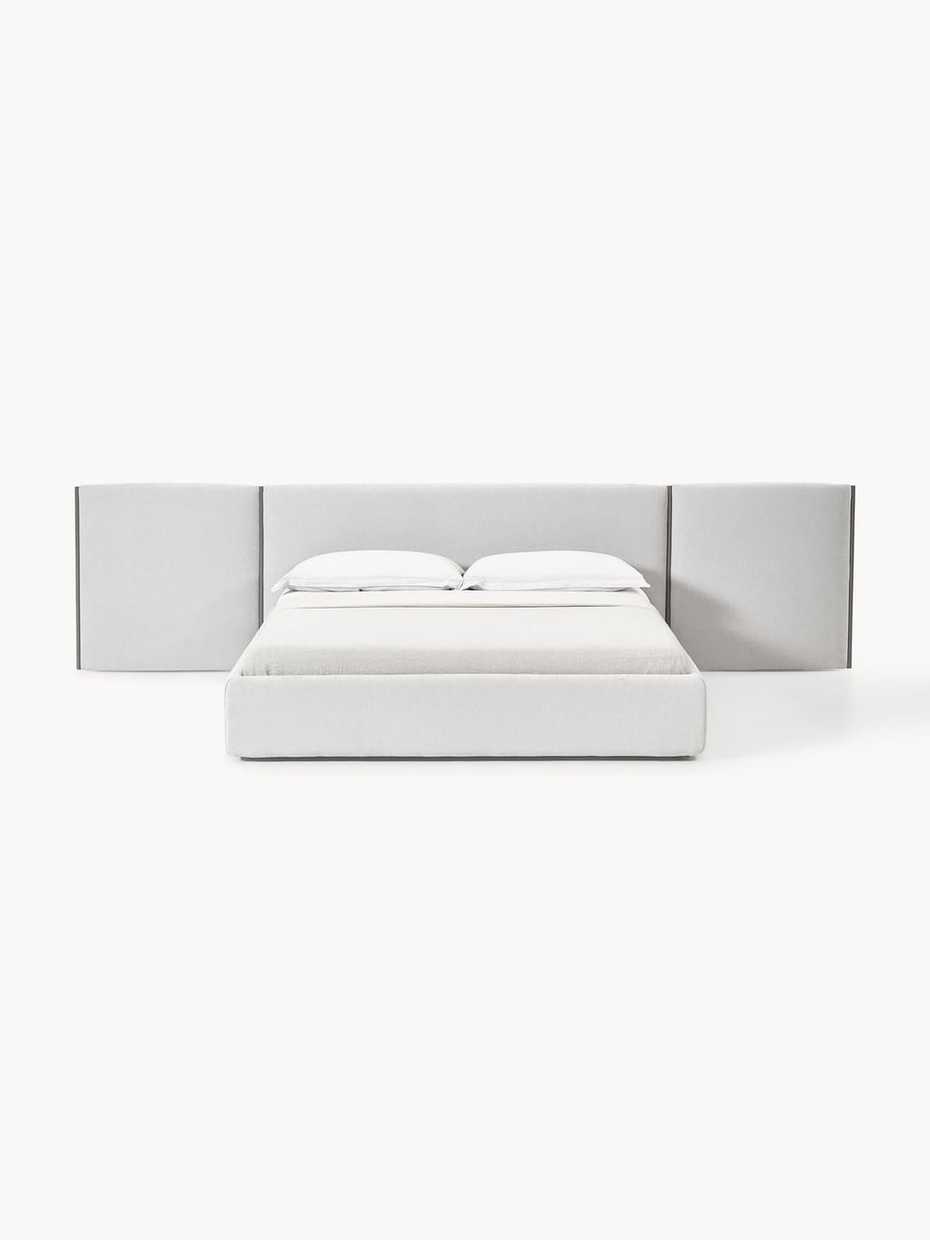 Otis Upholstered Bed with Folding Headboard — Ivory