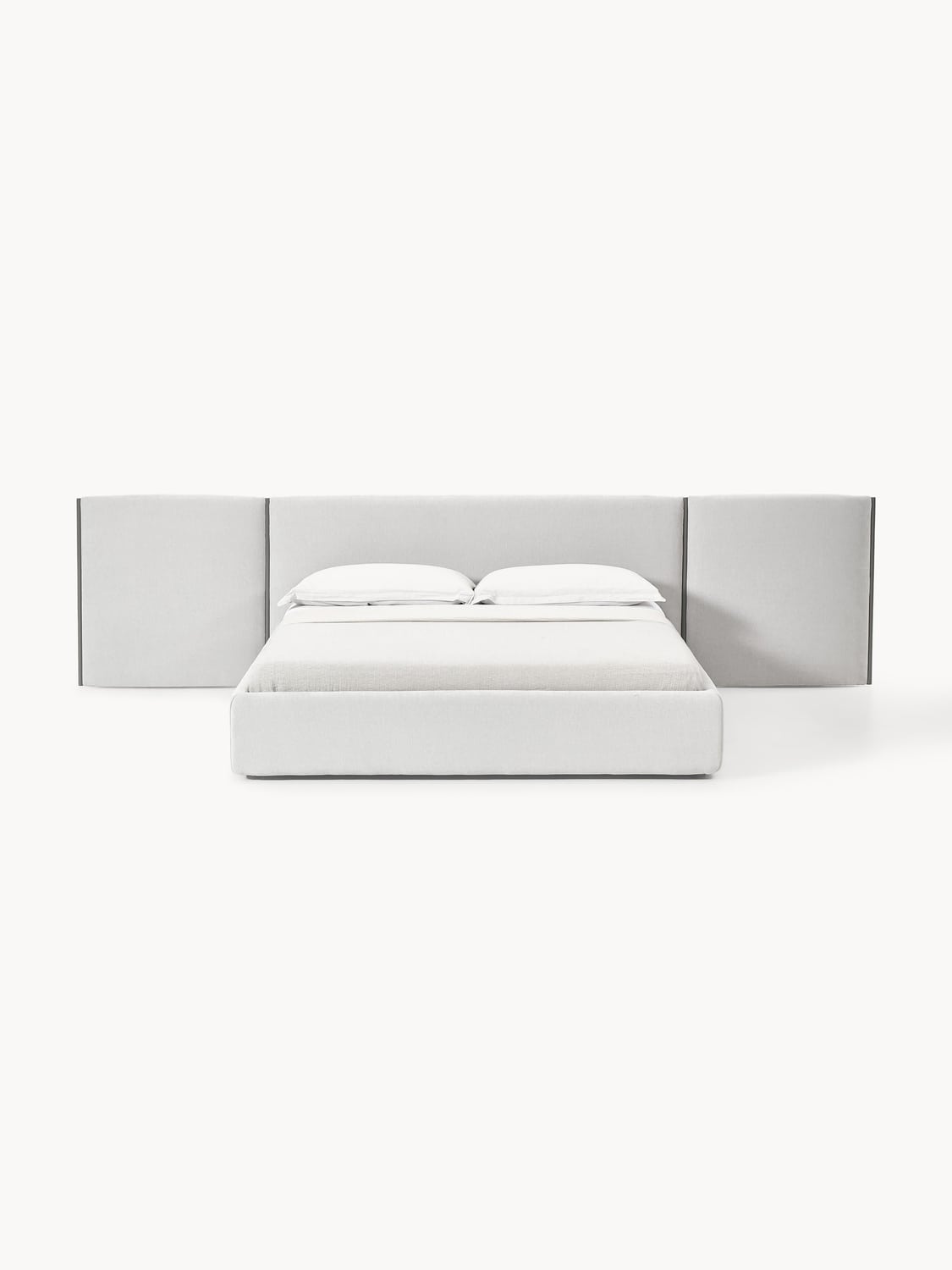 Otis Upholstered Bed with Folding Headboard — Ivory