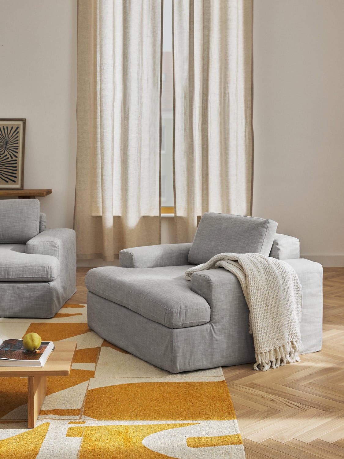 Russell Armchair with removable covers — Taupe