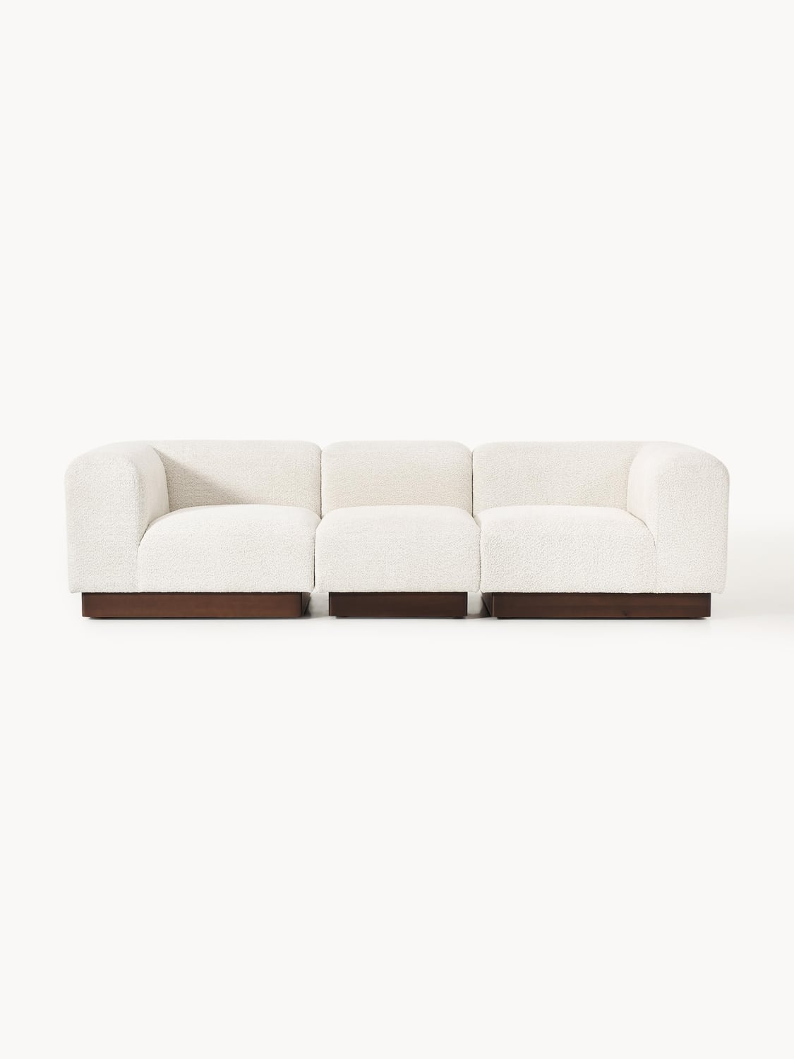 Natalie Modular Sofa (3-seater) in Teddy Bouclé — Light Grey