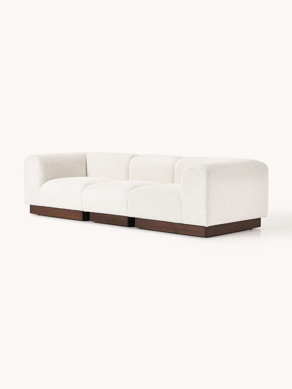 Natalie Modular Sofa (3-seater) in Teddy Bouclé — Light Grey