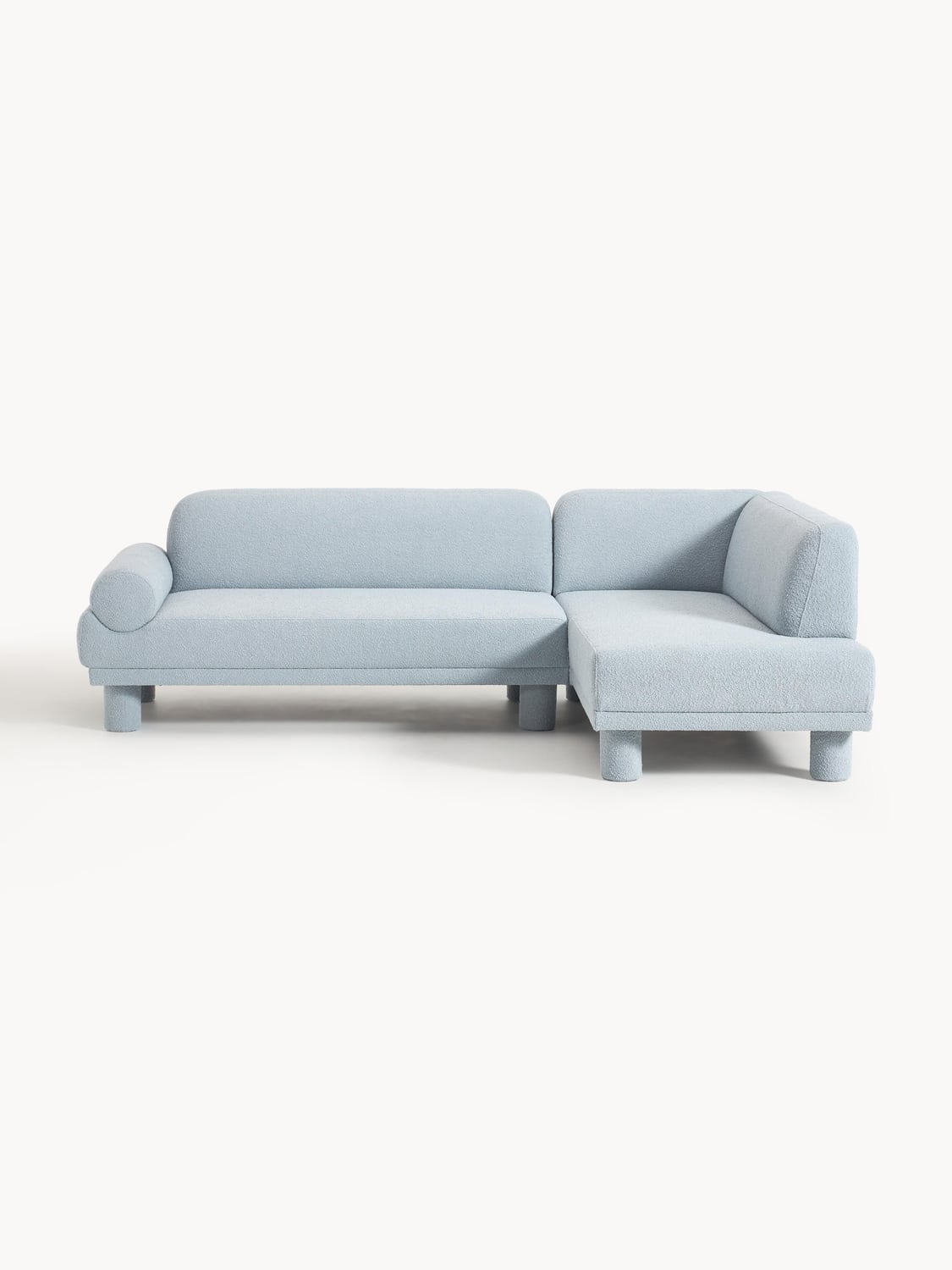 Lilo Bouclé Corner Sofa — Pearl Grey