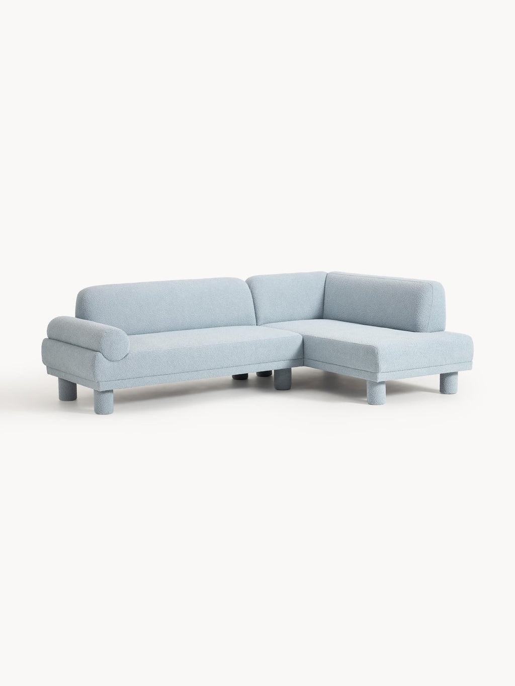 Lilo Bouclé Corner Sofa — Pearl Grey