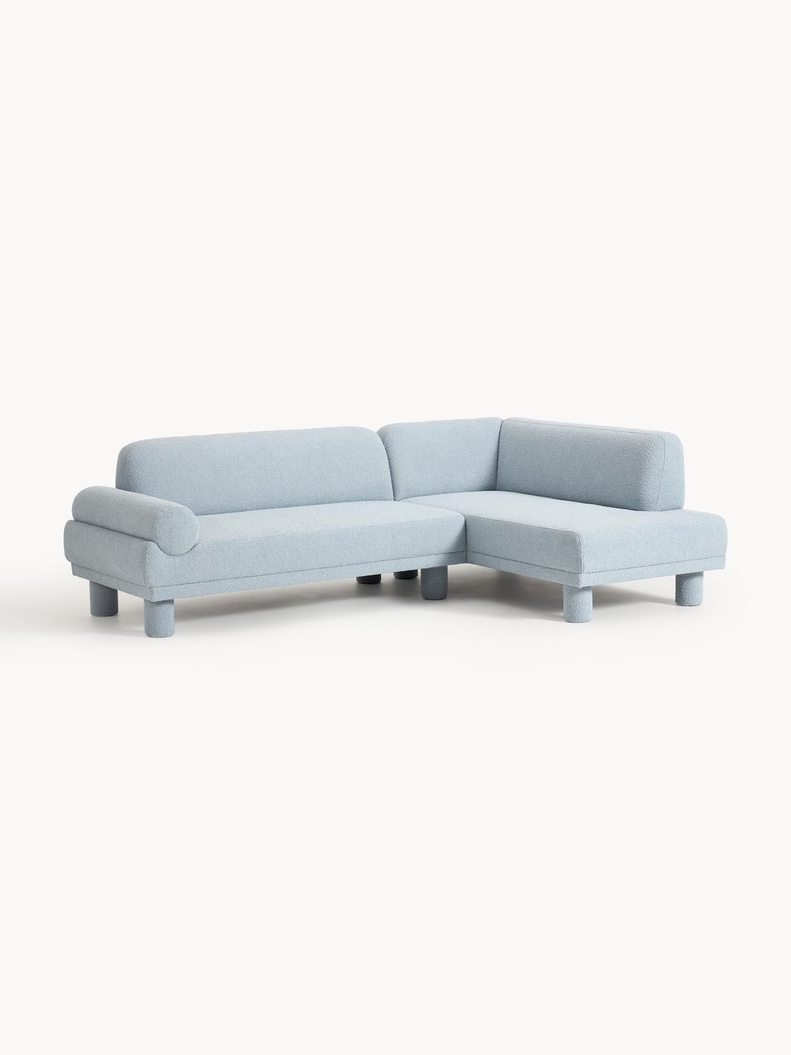 Lilo Bouclé Corner Sofa — Pearl Grey