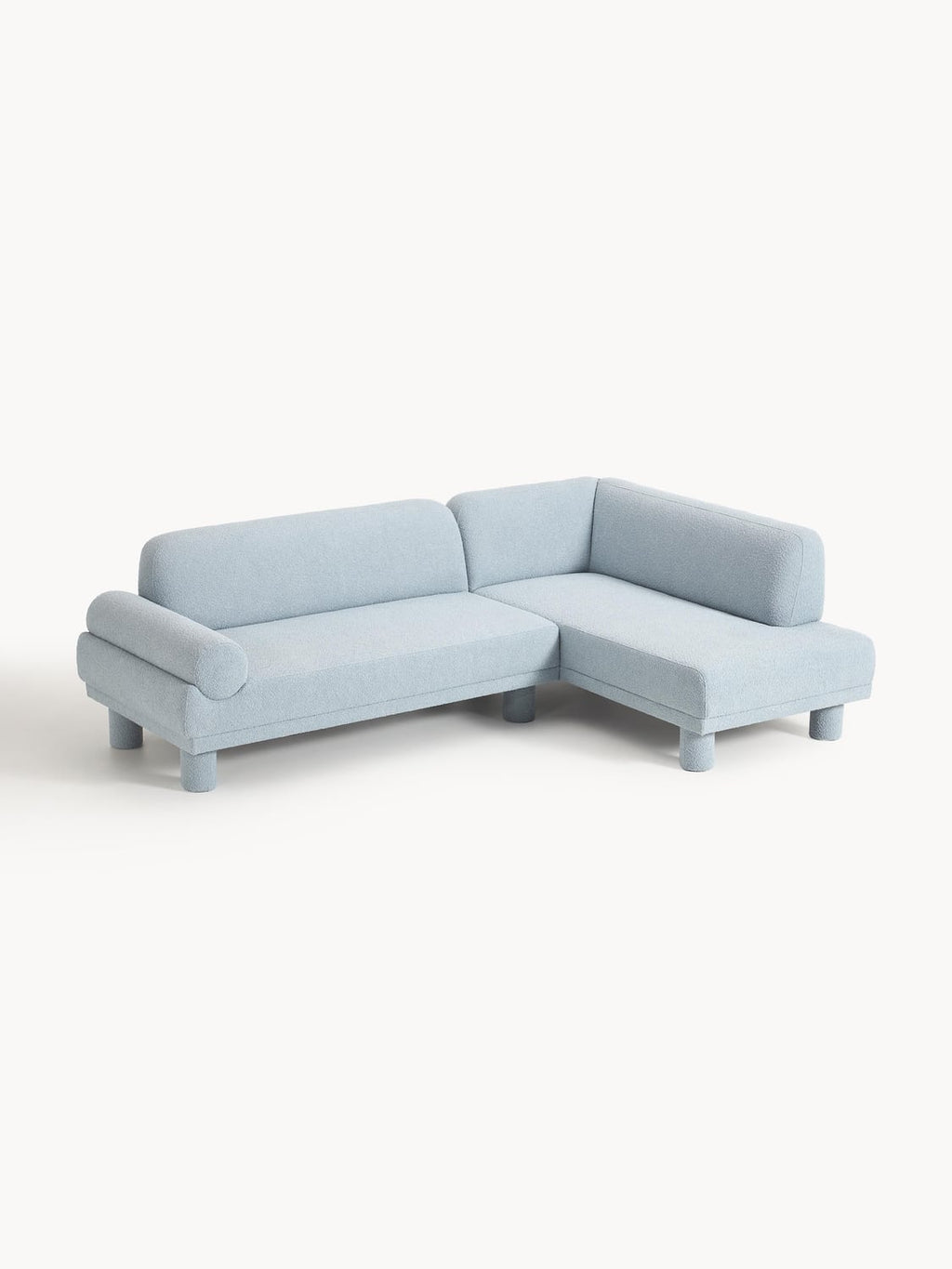 Lilo Bouclé Corner Sofa — Pearl Grey