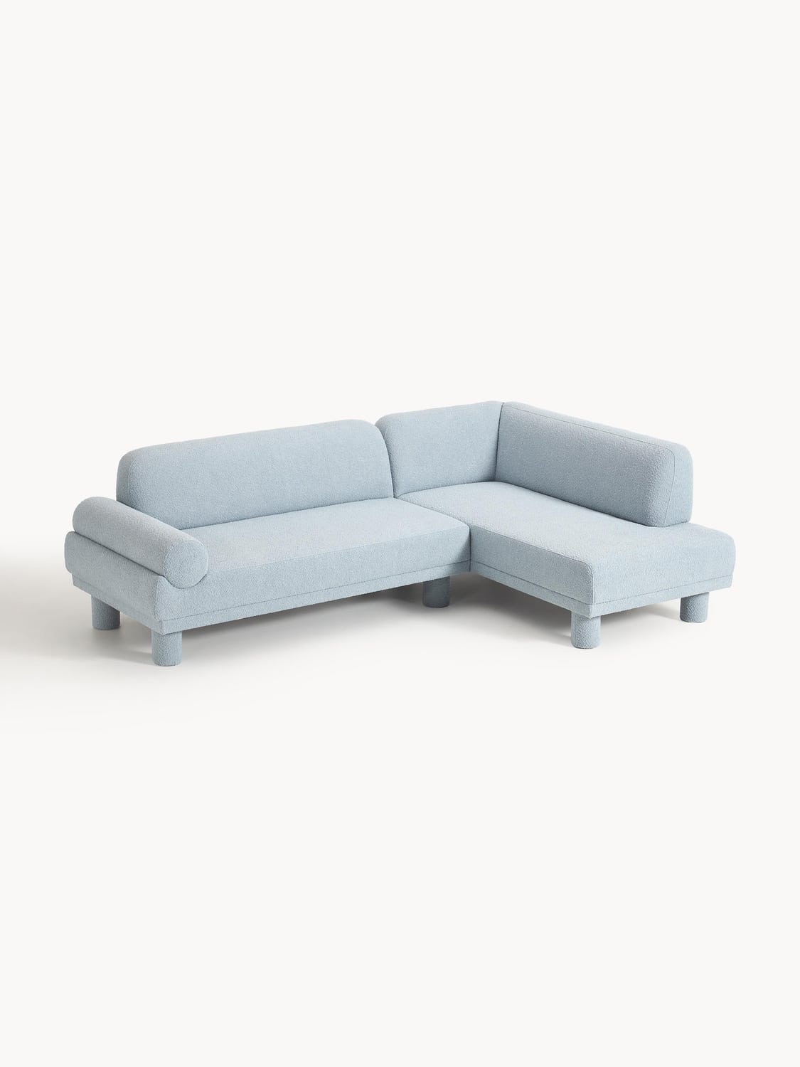 Lilo Bouclé Corner Sofa — Pearl Grey