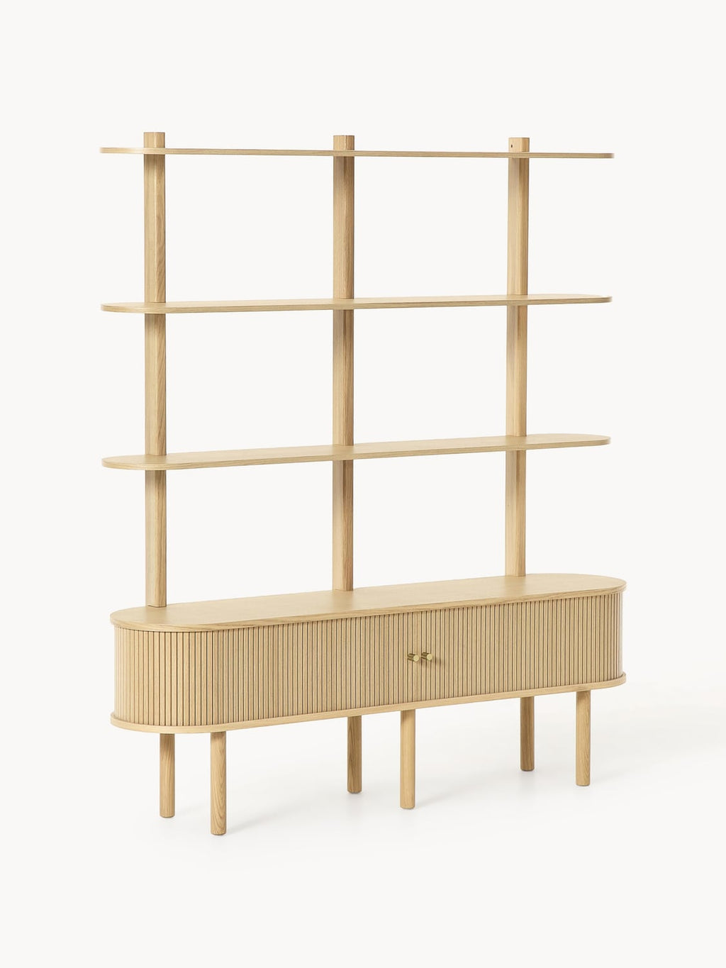 Calary Shelving Unit with Fluted Front — Sand