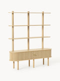 Calary Shelving Unit with Fluted Front — Sand