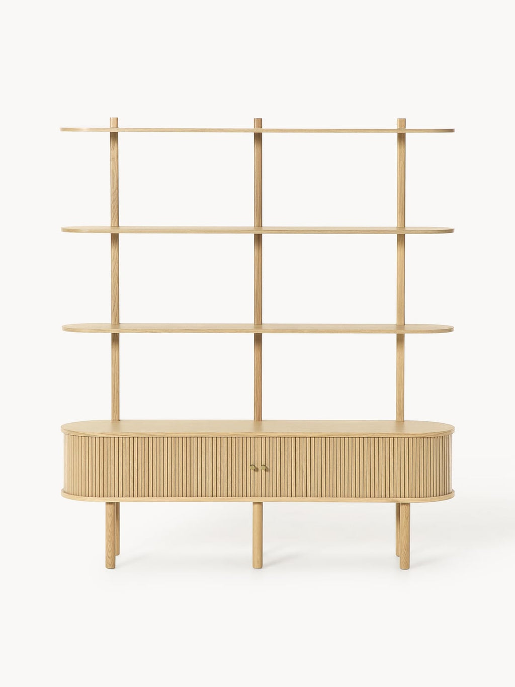 Calary Shelving Unit with Fluted Front — Sand