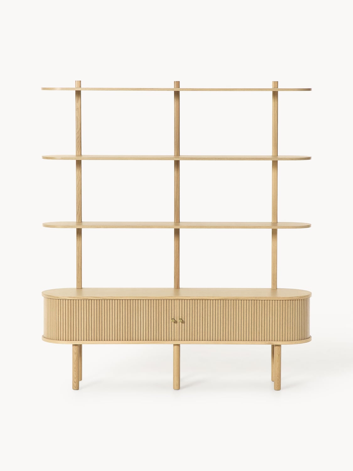 Calary Shelving Unit with Fluted Front — Sand