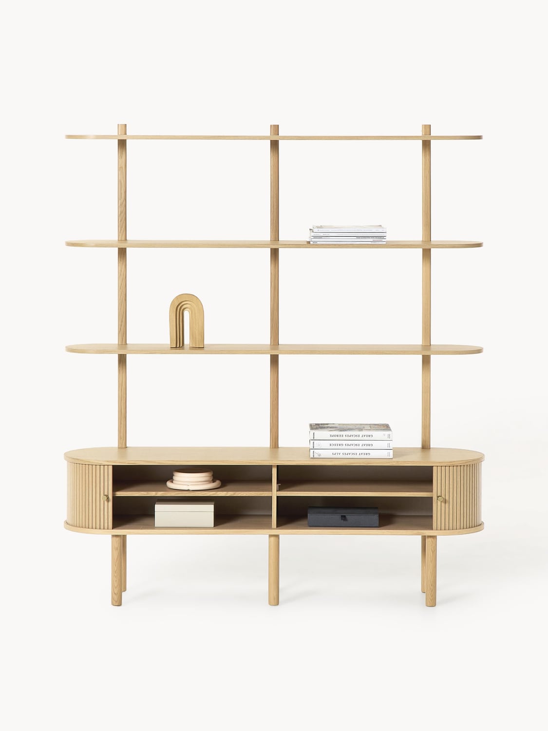 Calary Shelving Unit with Fluted Front — Sand