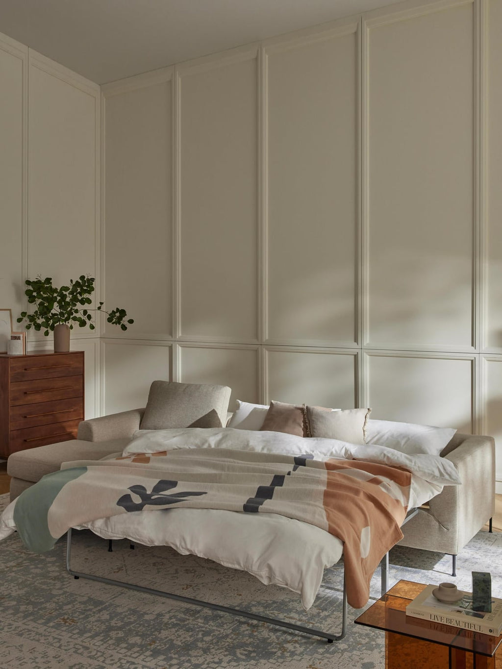 Cucita Sofa Bed (3-seater) with Mattress — Light Grey