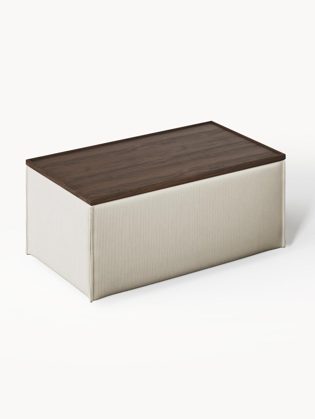 Lennon Sofa Ottoman in Corduroy with Storage — Warm Grey