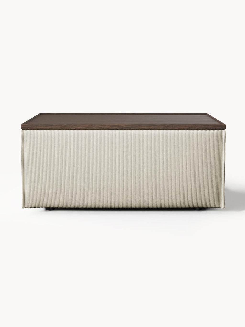Lennon Sofa Ottoman in Corduroy with Storage — Warm Grey