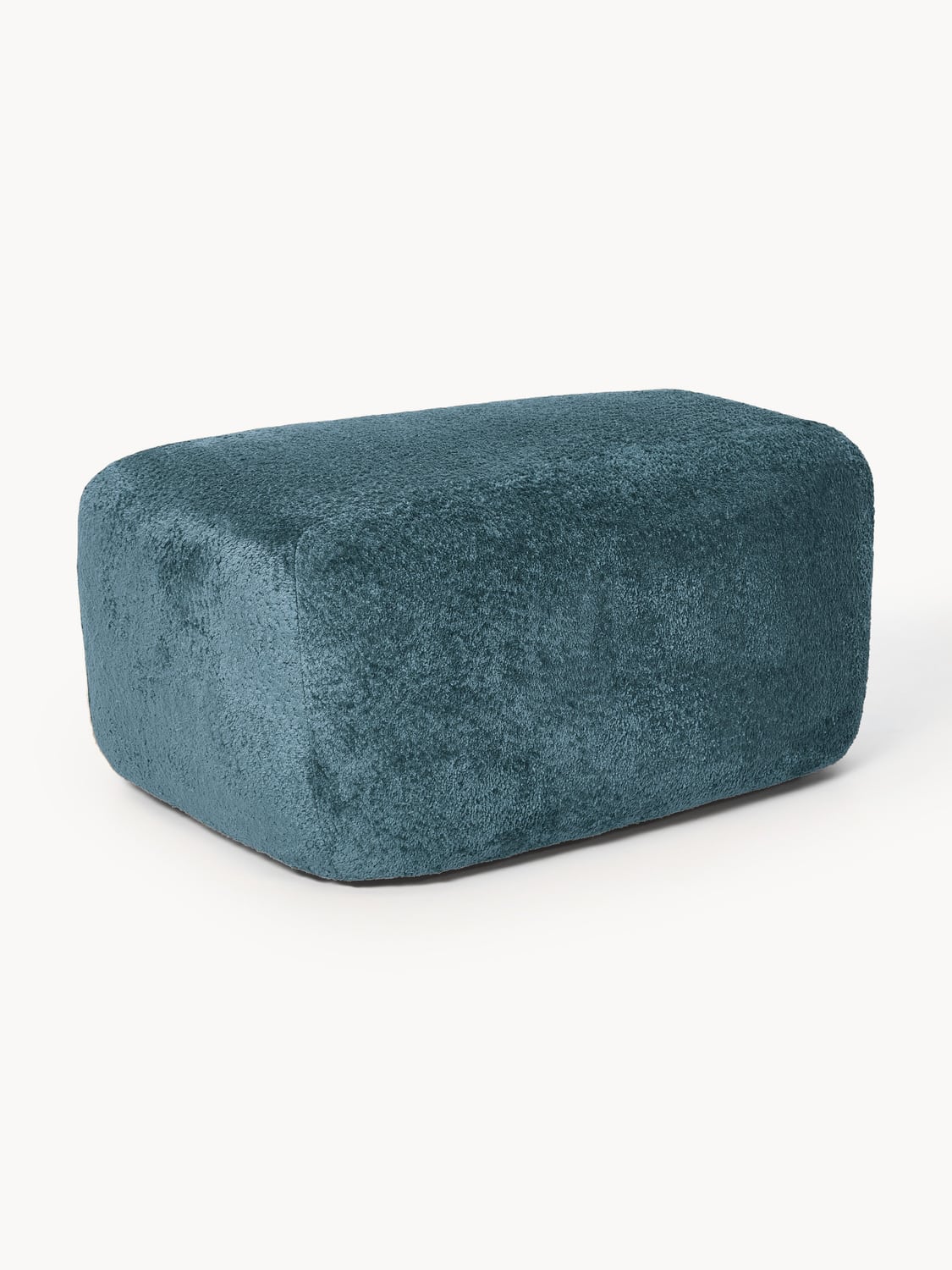 Wolke Large Ottoman in Teddy Bouclé — Teal