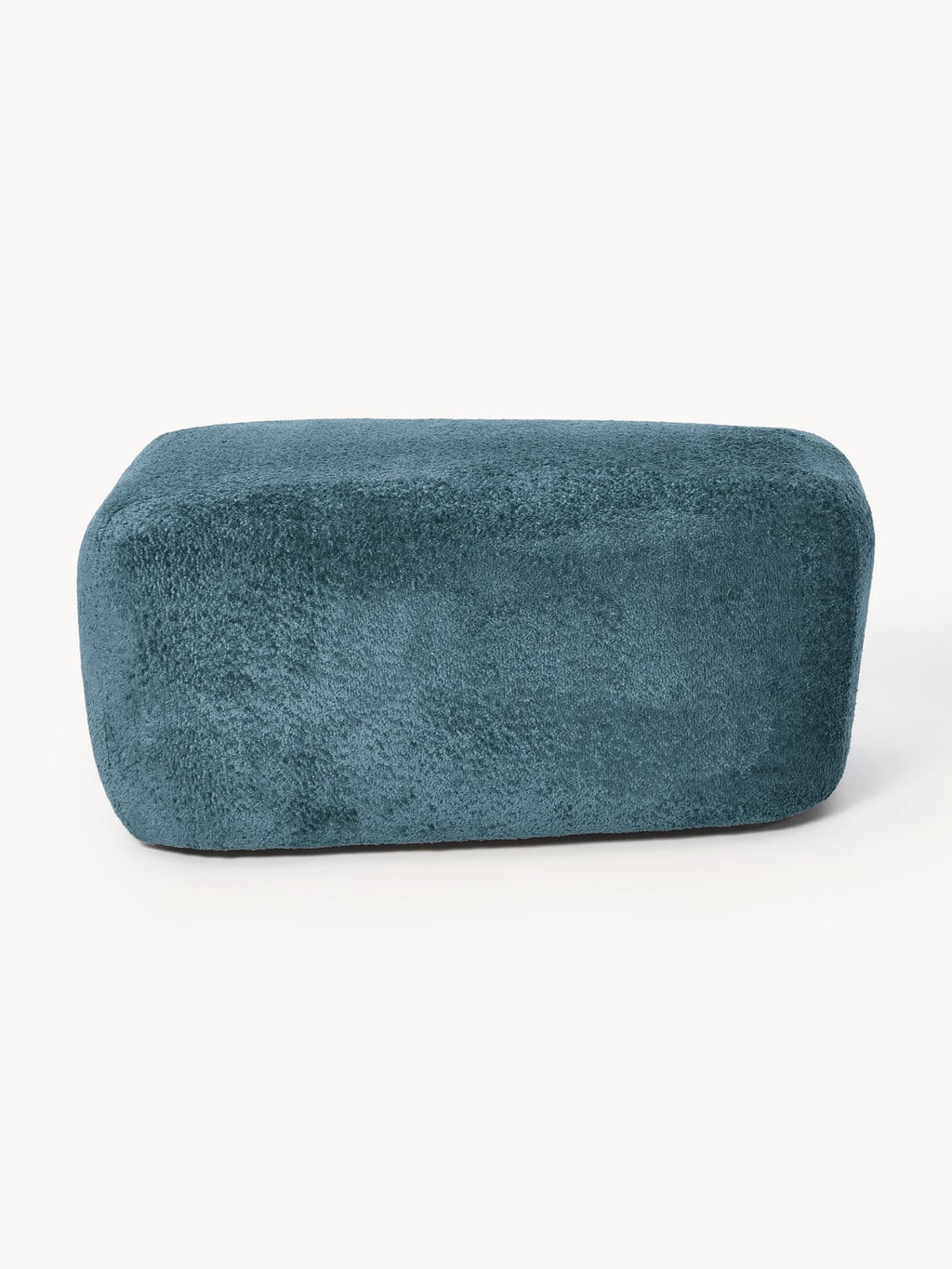 Wolke Large Ottoman in Teddy Bouclé — Teal