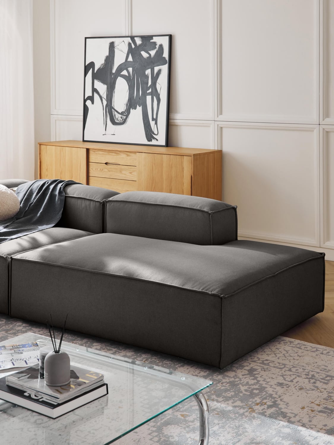 Lennon Ottoman Module — Dark Grey