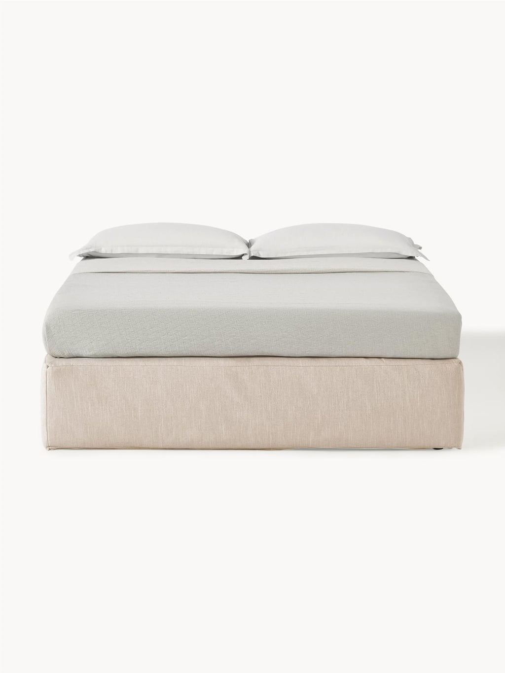Enya Box-Spring Bed — Pearl Grey