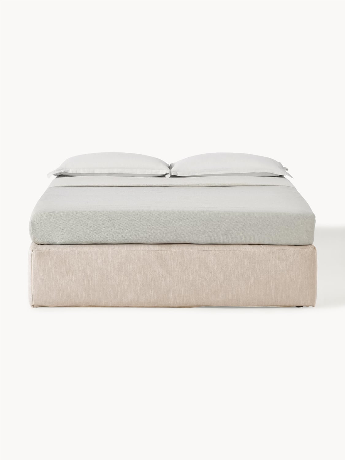 Enya Box-Spring Bed — Pearl Grey
