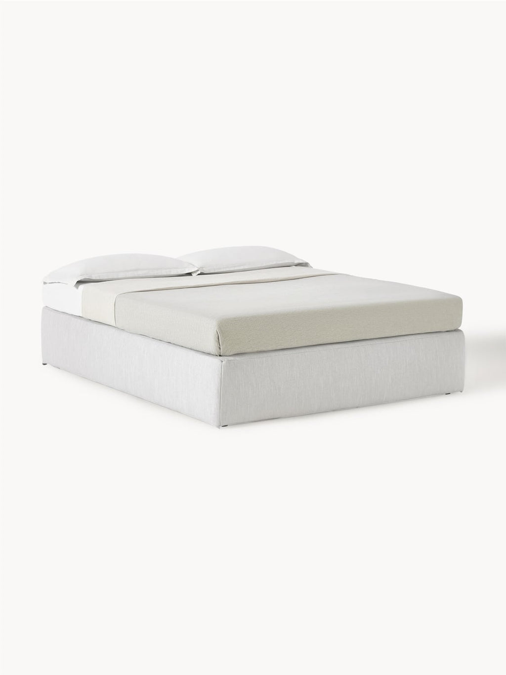 Enya Box-Spring Bed — Mist Grey